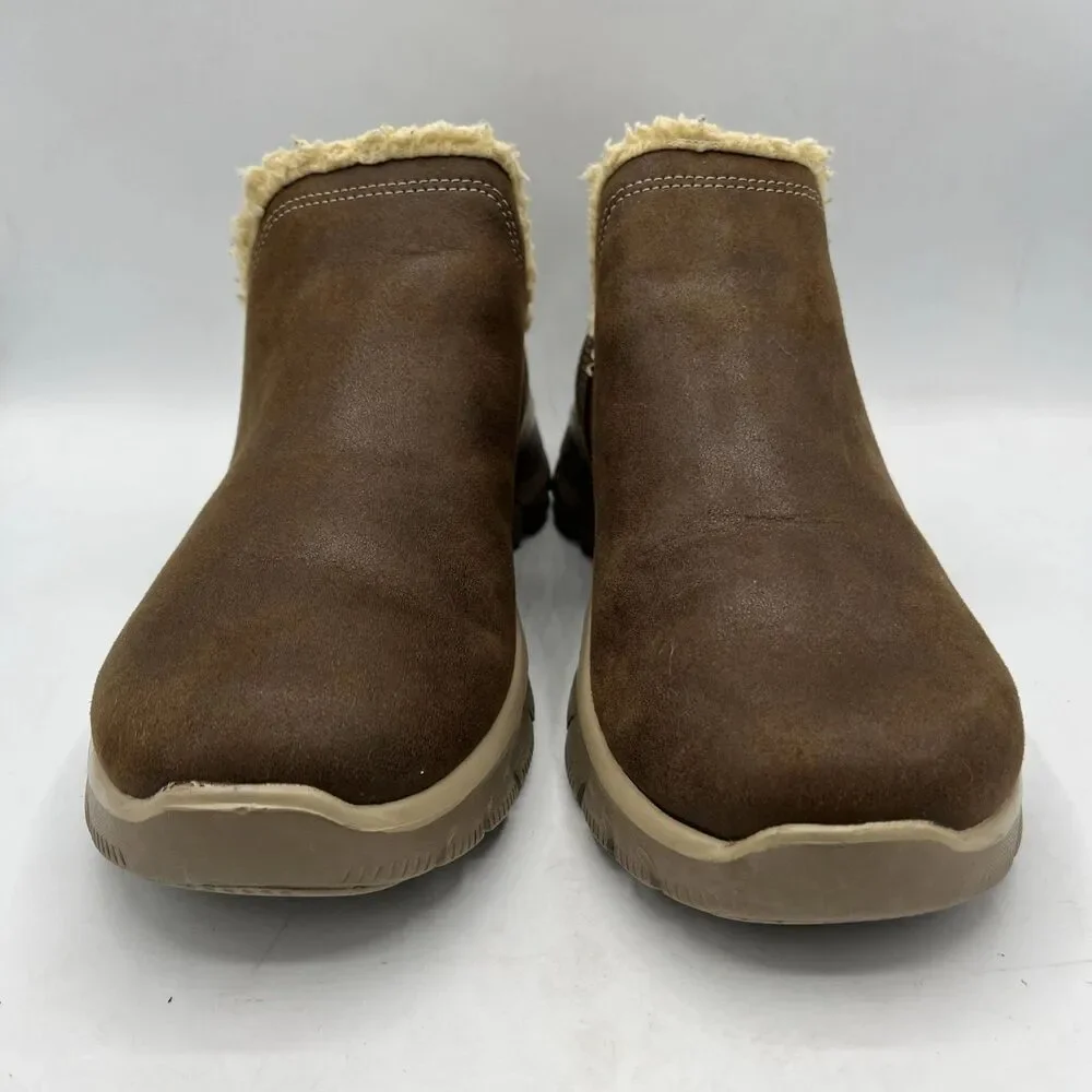 Skechers Relaxed Fit Air Cooled Memory Foam Brown Slip On Shoes Womens Size 9.5
